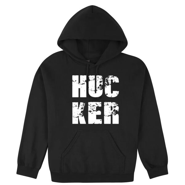 Hucker Distressed Half Half Big Logo White Thumbnail