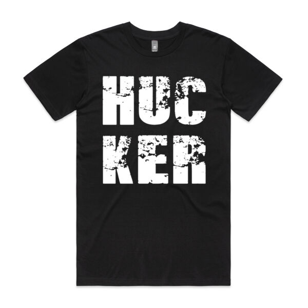 Hucker Distressed Half Half Big Logo White Thumbnail